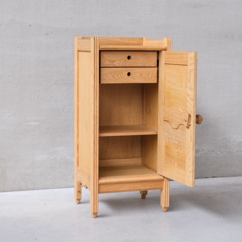 Vintage oakwood French cabinet by Guillerme et Chambron, 1960s