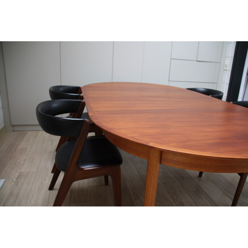 Vintage dining tabel and 4 chairs in teak designed by Kai Kristiansen for Skovmand & Andersen, Denmark - 1950s