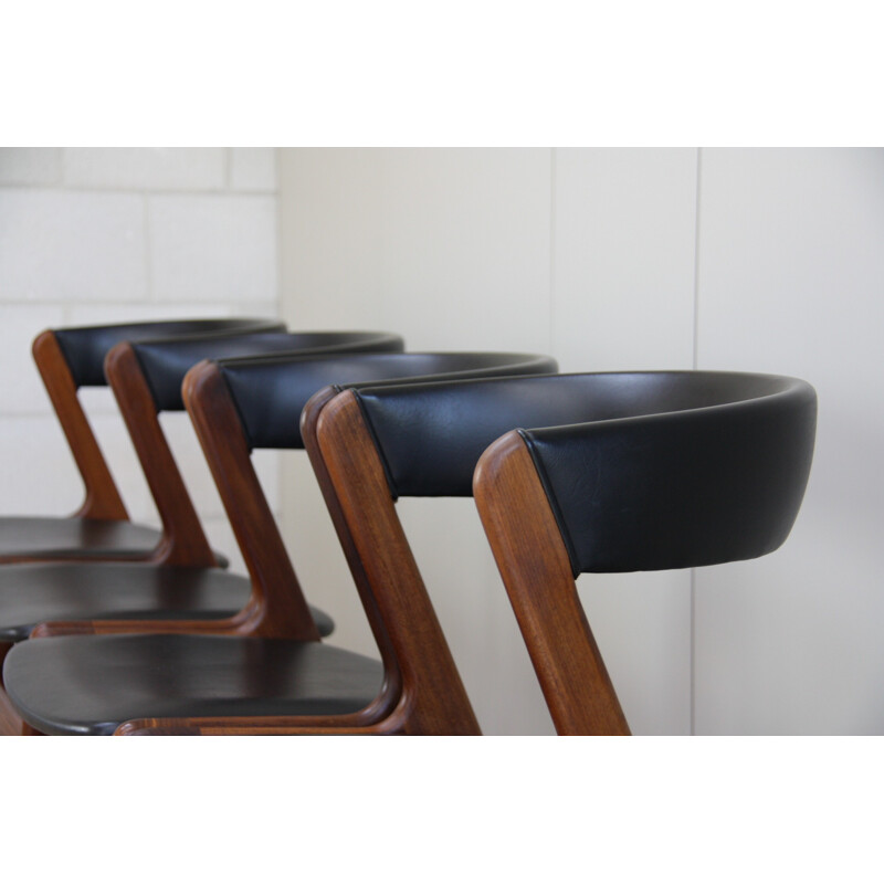 Table de salle à manger et 4 chaises vintage en teck, de Kai Kristiansen pour Skovmand et Andersen, Danemark - 1950