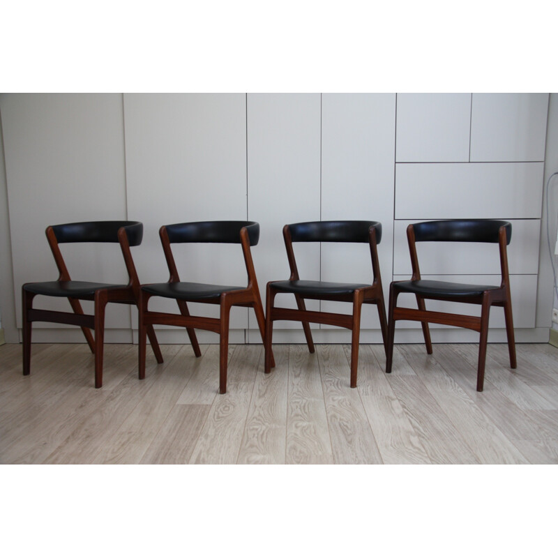 Vintage dining tabel and 4 chairs in teak designed by Kai Kristiansen for Skovmand & Andersen, Denmark - 1950s