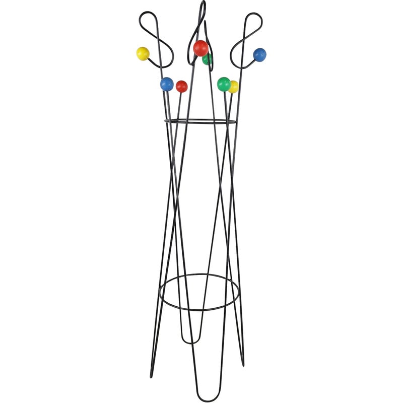 Vintage atomaire metalen kapstok van Roger Feraud, Frankrijk 1950