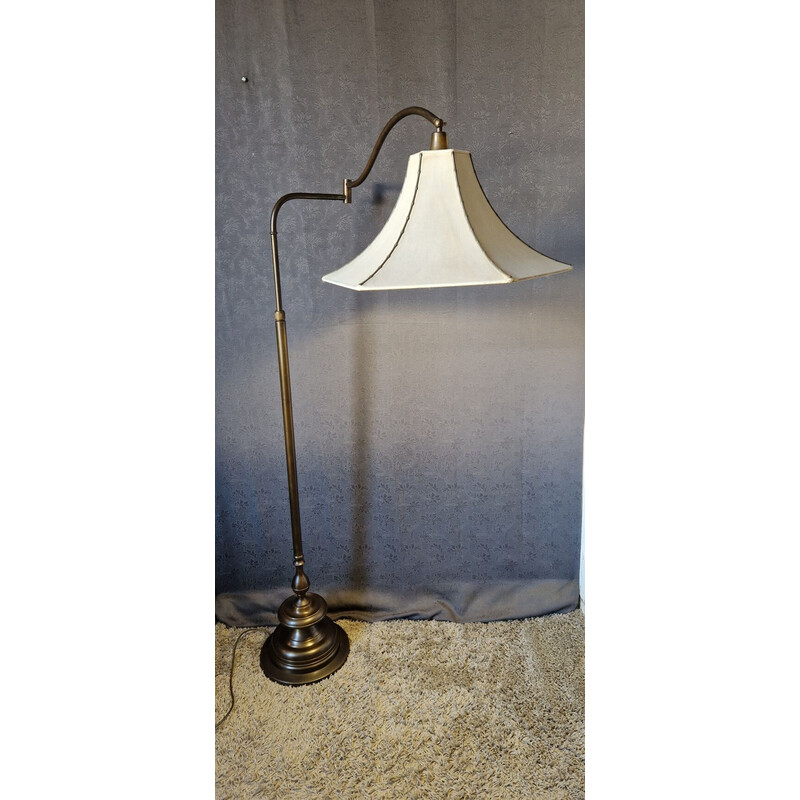 Vintage brass floor lamp with bronze patina