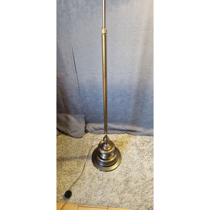 Vintage brass floor lamp with bronze patina