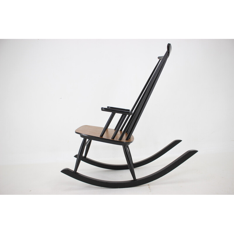 Vintage beechwood rocking chair by Varjosen Puunjalostus, Finland 1960s