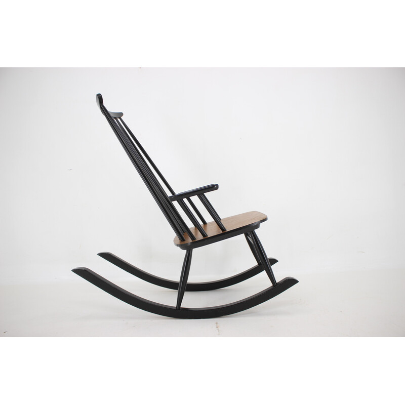 Vintage beechwood rocking chair by Varjosen Puunjalostus, Finland 1960s