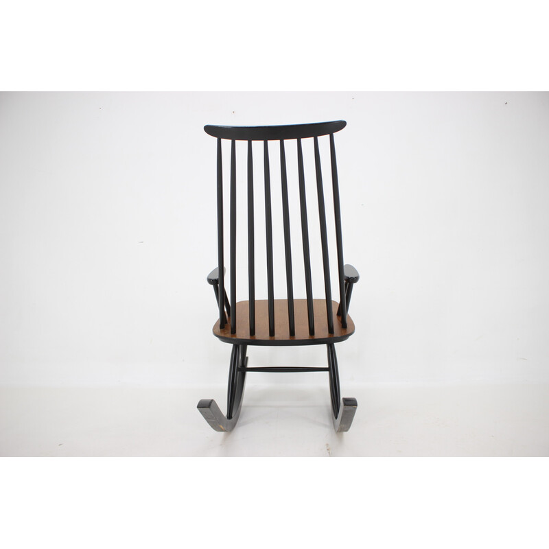 Vintage beechwood rocking chair by Varjosen Puunjalostus, Finland 1960s