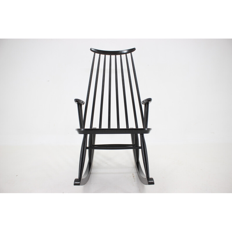 Vintage beechwood rocking chair by Varjosen Puunjalostus, Finland 1960s