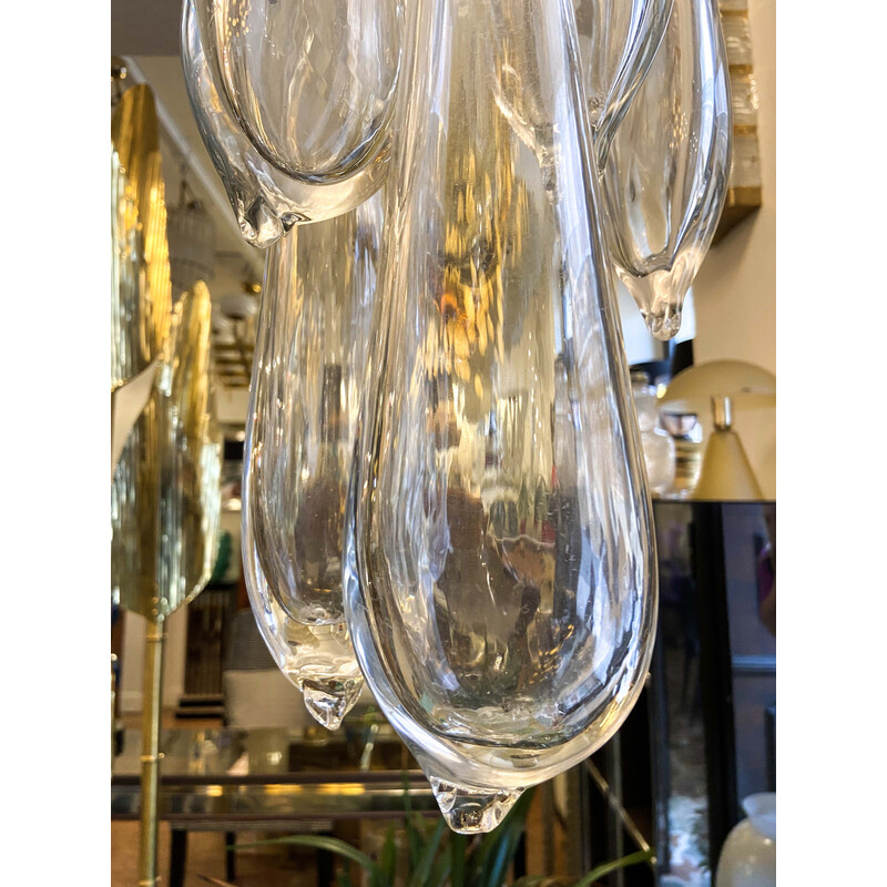 Vintage Venini Murano glass chandelier, Italy 1970s