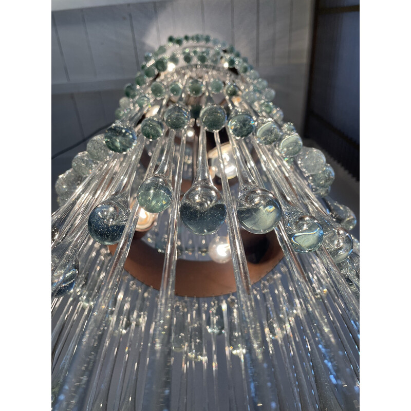 Vintage Murano glass droplet ceiling lamp, Italy 1980s