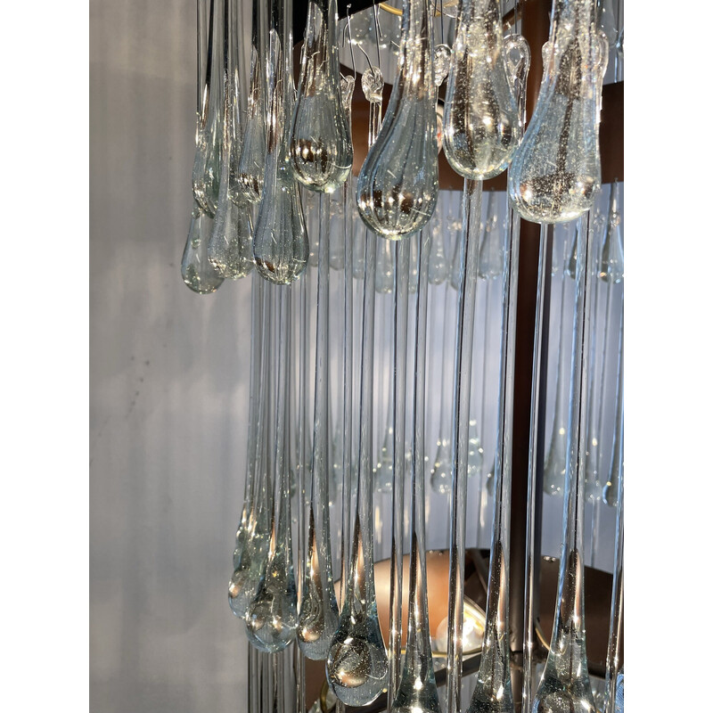 Vintage Murano glazen druppel plafondlamp, Italië 1980