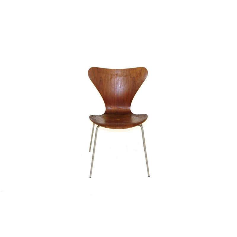 Conjunto de 4 cadeiras vintage "Model 7" de Arne Jacobsen, Dinamarca 1950