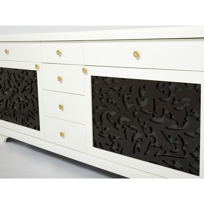 Vintage Moucharabieh wooden sideboard by Garouste and Bonetti for Christian Lacroix, 1987