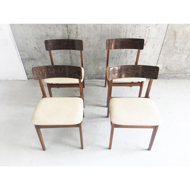 Set of 4 mid century dining chairs in teak - 1970s