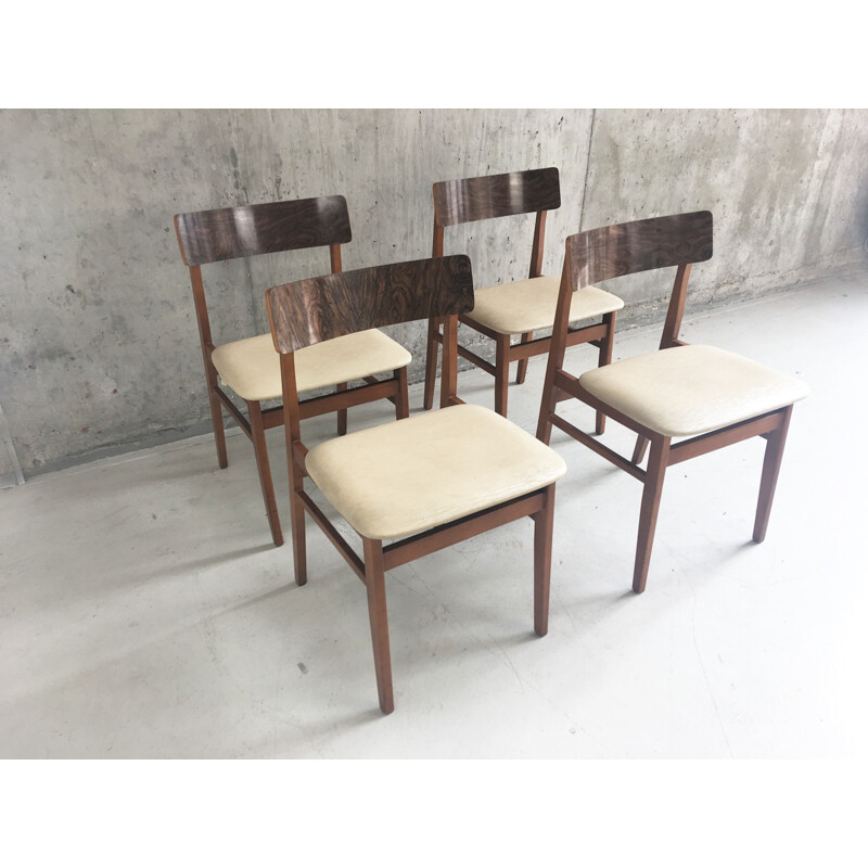 Set of 4 mid century dining chairs in teak - 1970s