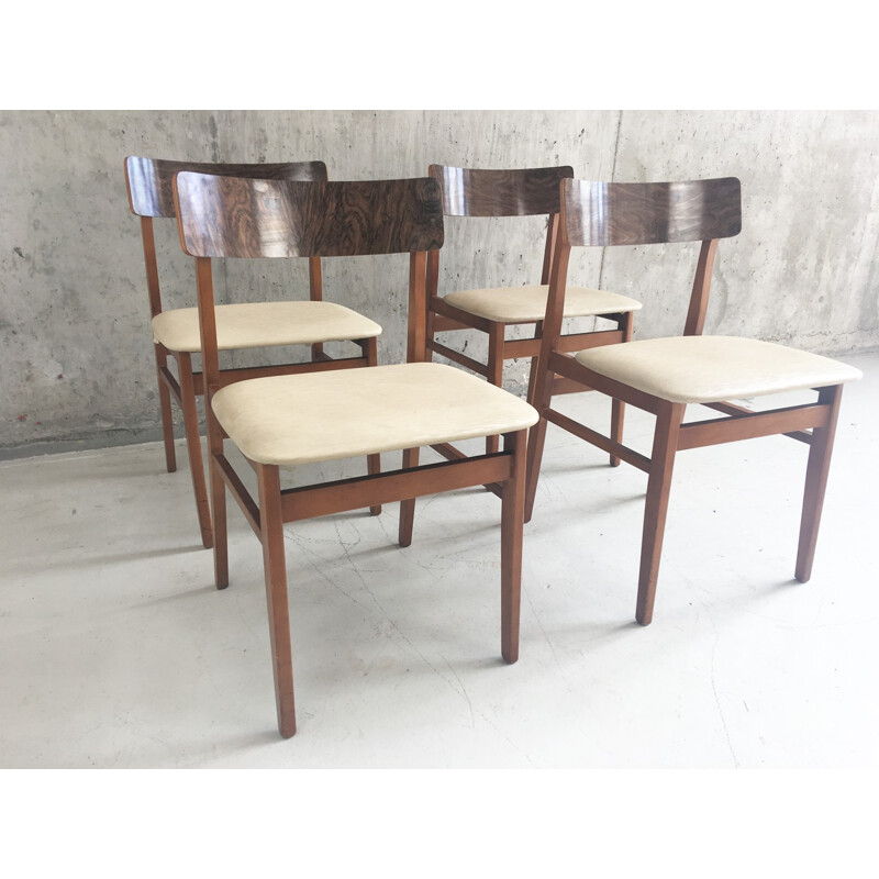 Set of 4 mid century dining chairs in teak - 1970s