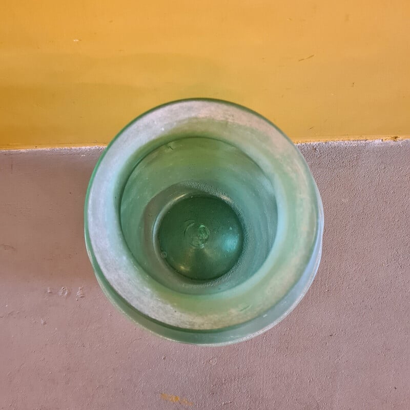 Vase vintage en verre italien Murano Seguso Scavo, 1970