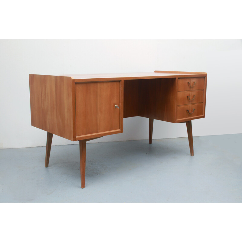 Vintage bureau in walnoot, jaren 1950