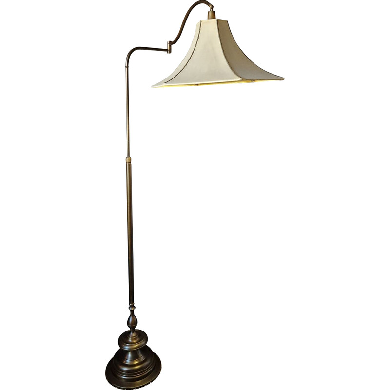 Vintage-Stehlampe aus Messing mit Bronzepatina
