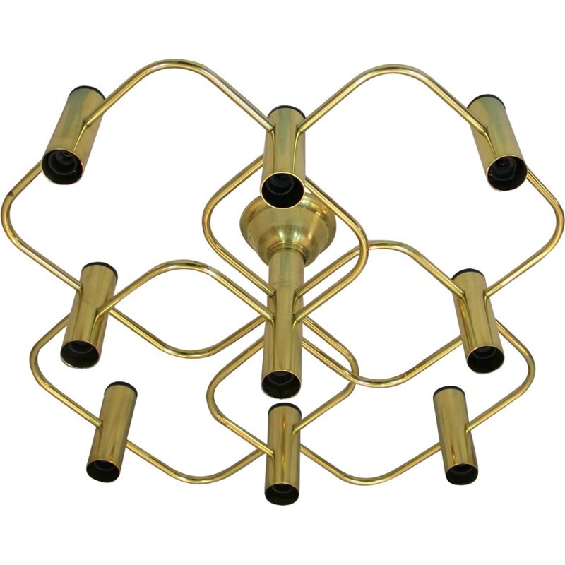 Italian vintage chandelier in brass - 1970s