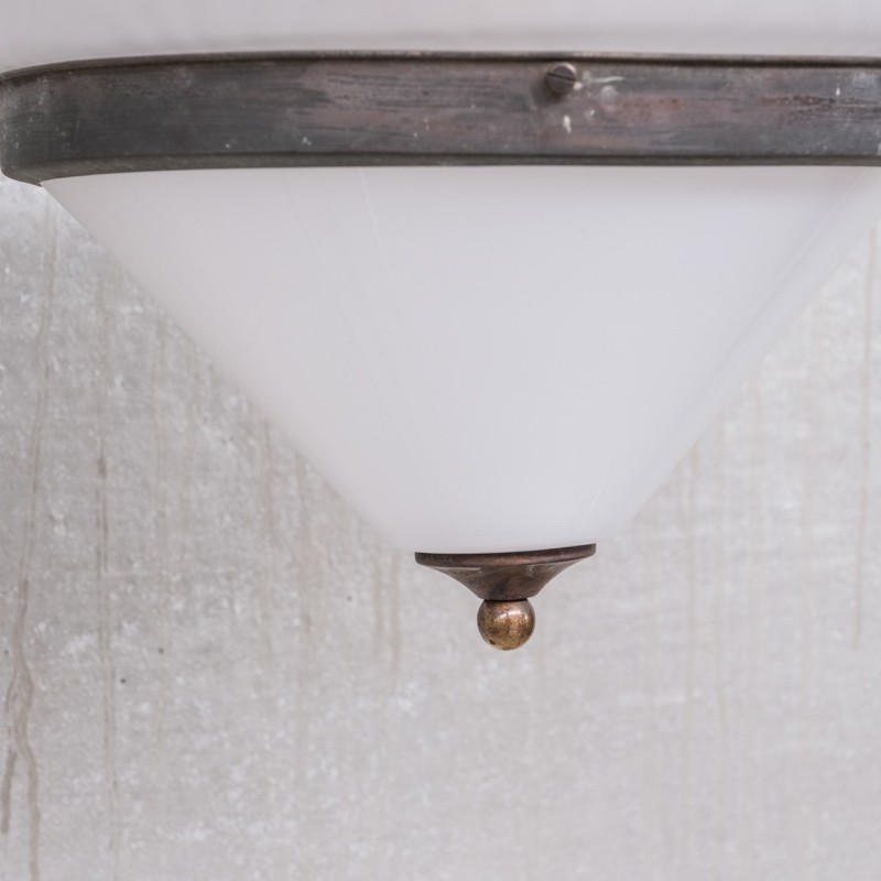 Pareja de lámparas colgantes de cristal vintage, Francia 1920