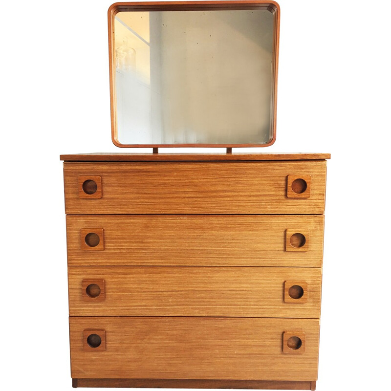 Mid century Schreiber chest of drawers with adjustable mirror - 1970s