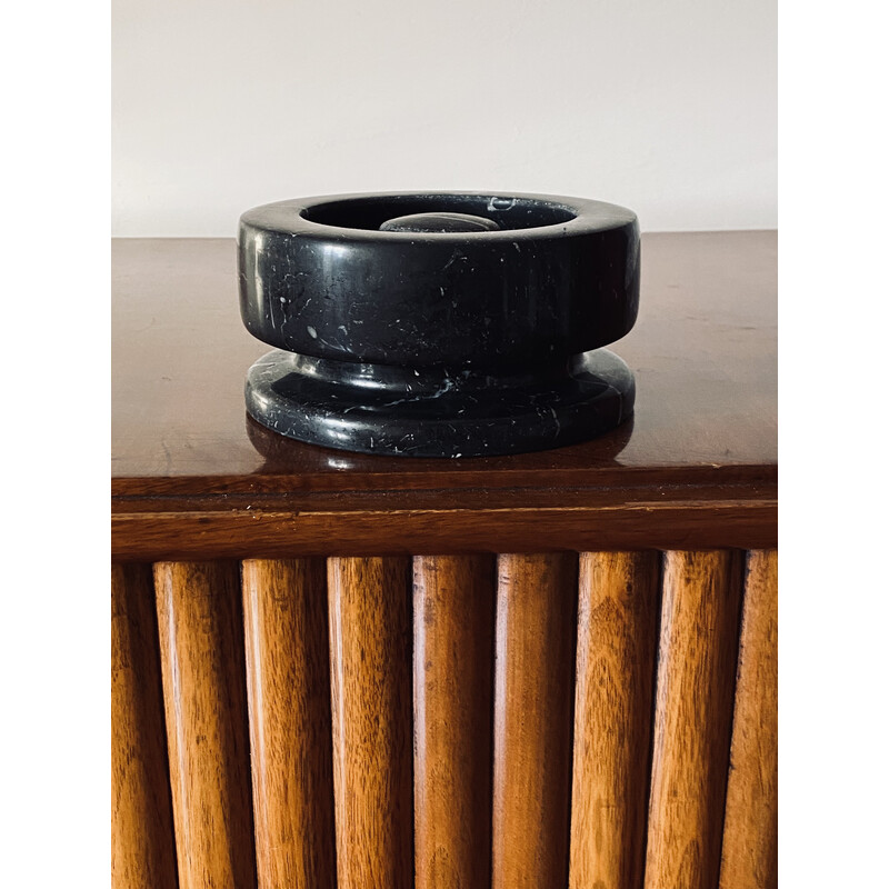 Vintage black marble mod. 8532 ashtray by Angelo Mangiarotti for Knoll International, 1970s