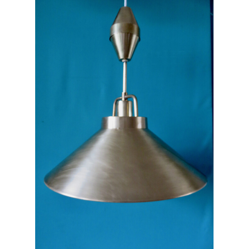 Vintage brass pendant lamp by Frits Schlegel for Lyfa, Denmark 1967