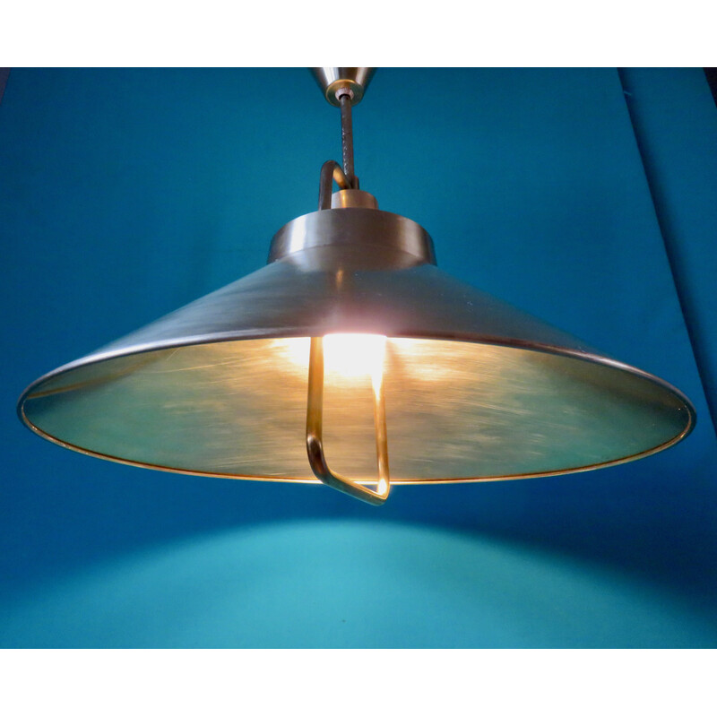 Vintage brass pendant lamp by Frits Schlegel for Lyfa, Denmark 1967