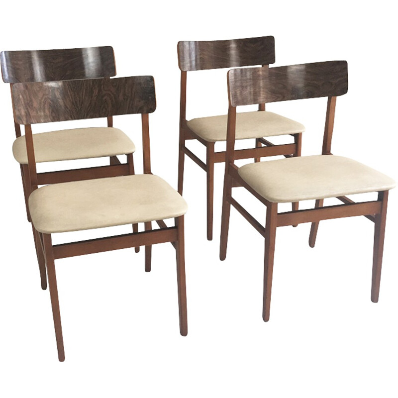 Set of 4 mid century dining chairs in teak - 1970s