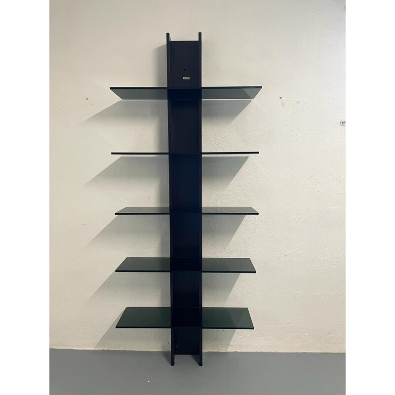 Vintage wall shelf model 'Arredi' in wood and glass, Italy 1970