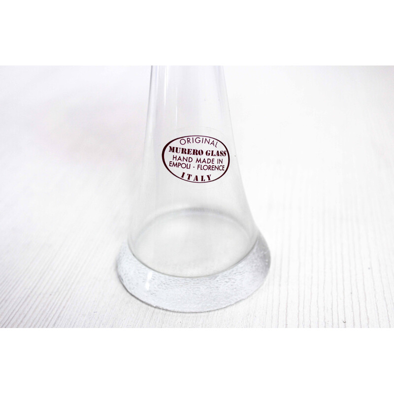 Vintage Murero Empoli glass vase, 1980