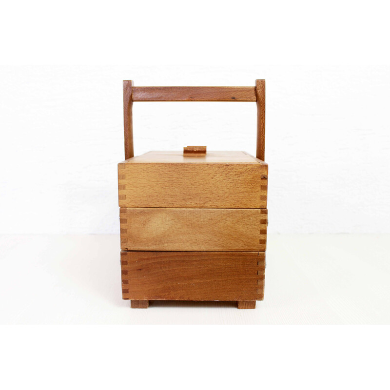 Vintage wooden storage box, 1970