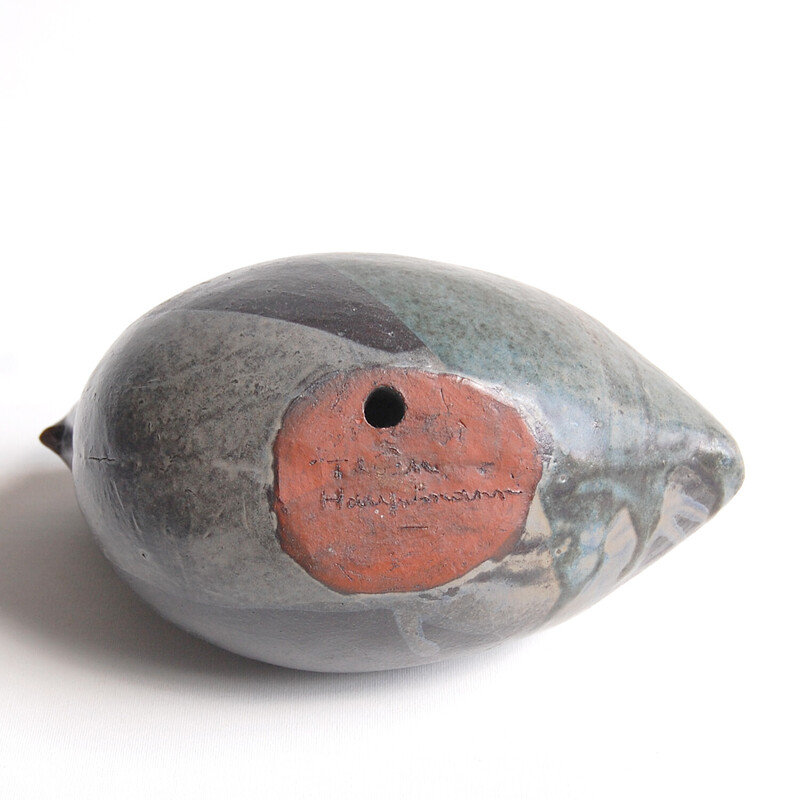 Vintage zoomorphic ceramic in Bird by Thèrèse Hauptmann, 1990