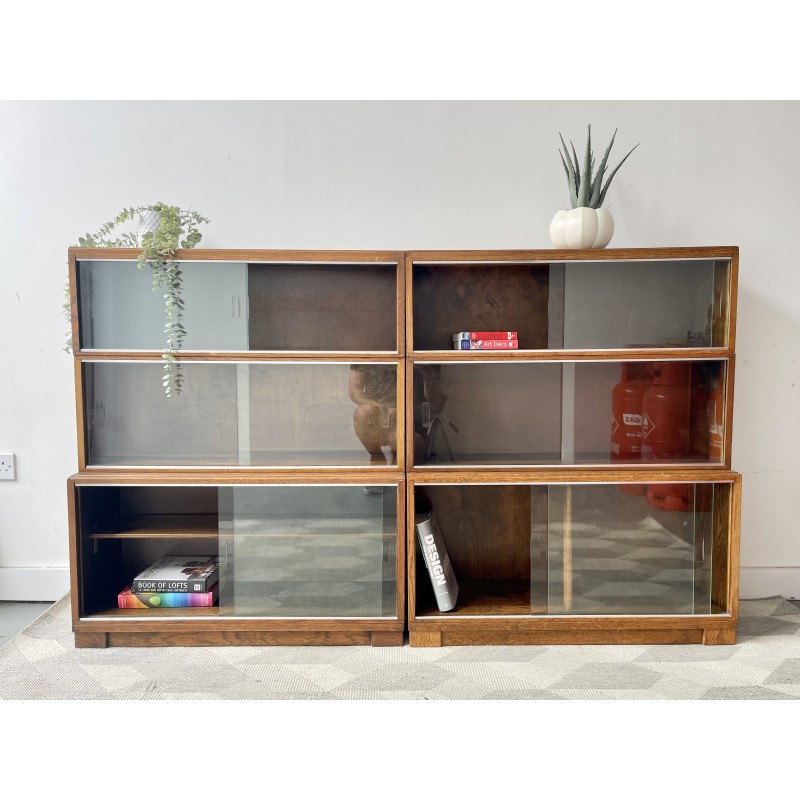 Vintage glass sectional bookcase by Minty, United Kingdom 1960-1970