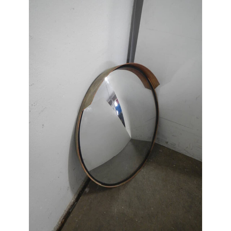 Vintage street mirror with plastic cover