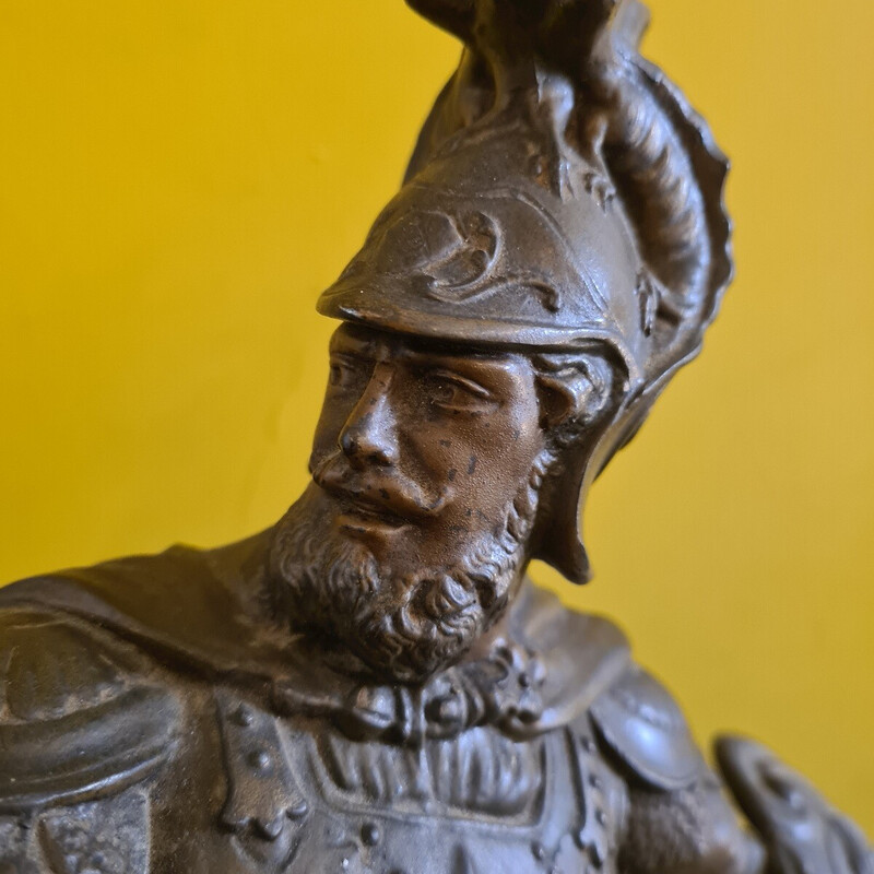 Vintage metal statue of a warlord