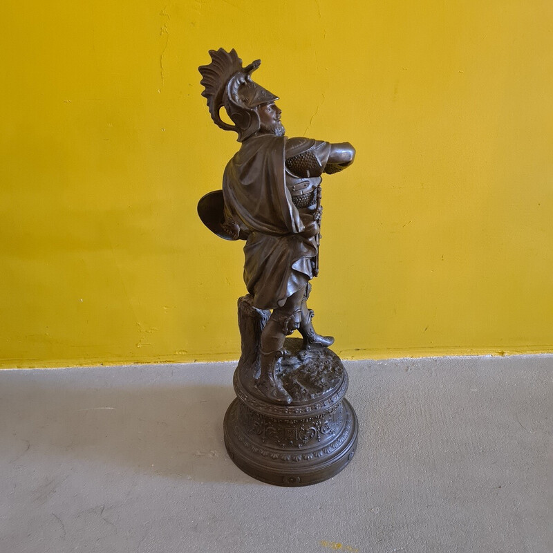 Vintage metal statue of a warlord