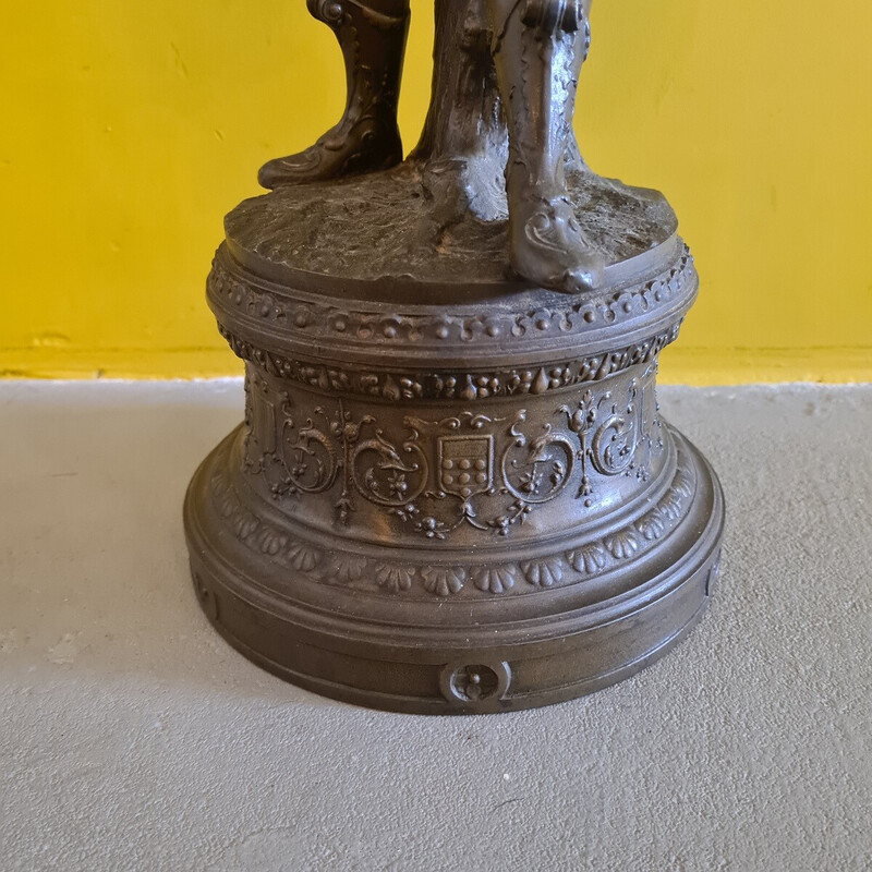 Vintage metal statue of a warlord
