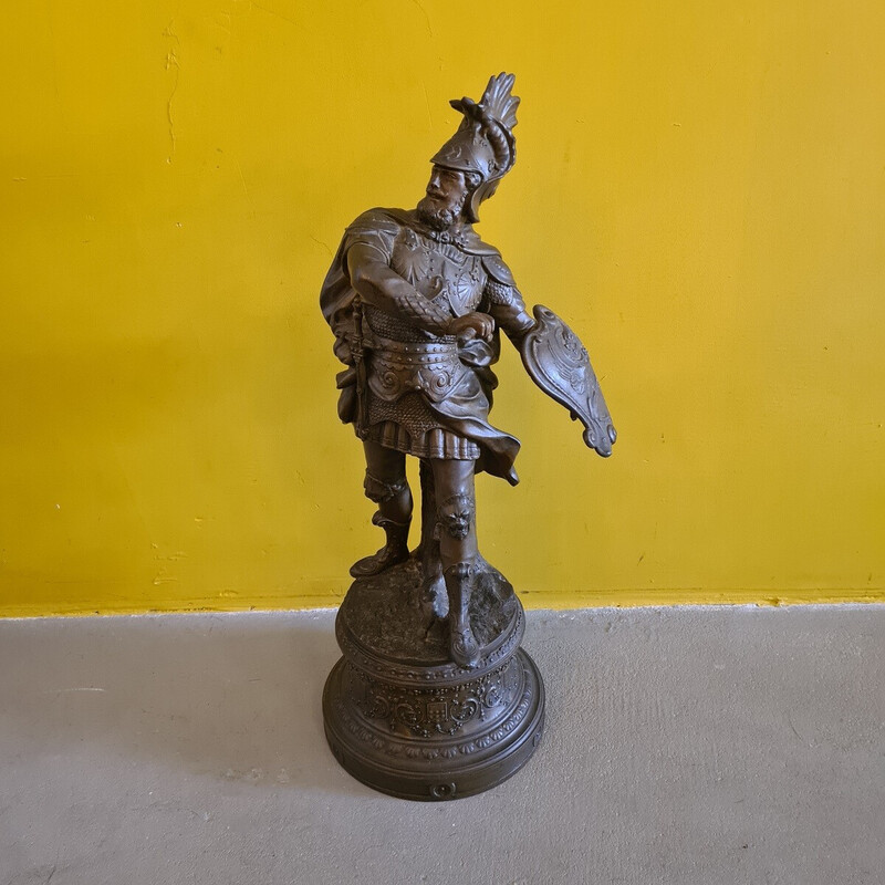 Vintage metal statue of a warlord