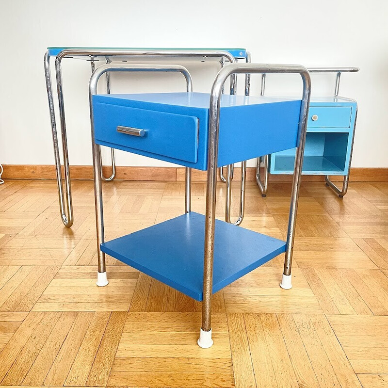 Mesa de cabeceira bauhaus funcionalista vintage