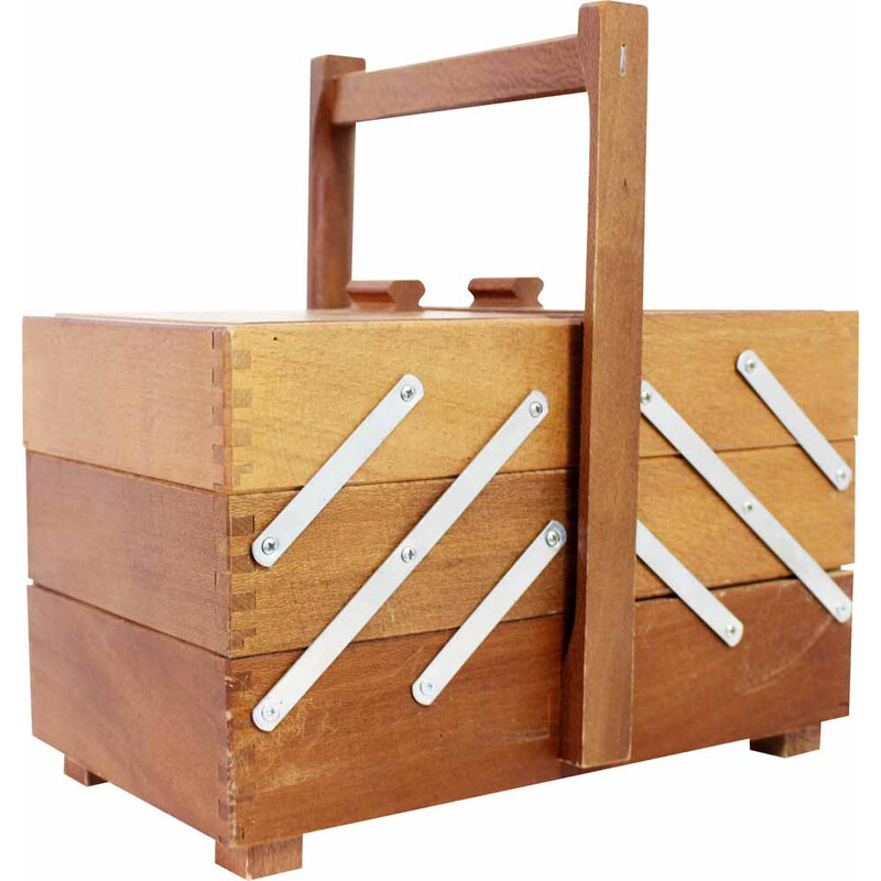 Vintage-Aufbewahrungsbox aus Holz, 1970