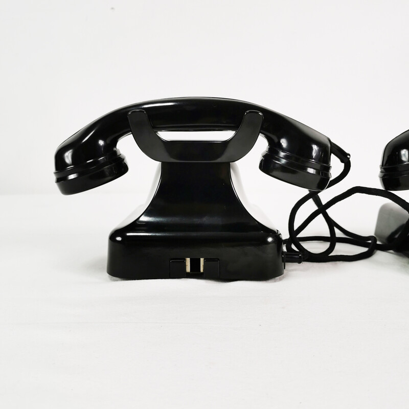 Pair of vintage bakelite telephones by Siemens, Germany 1950