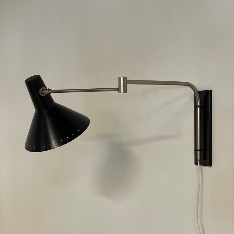 Lampada da parete vintage a braccio oscillante di Artimeta, anni '50