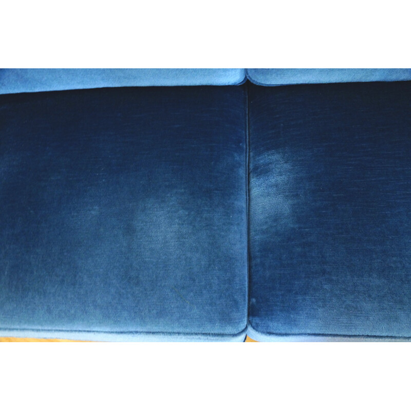 GETAMA 4-seater Blue Sofa, Hans J. Wegner GE 236-4 - 1950s