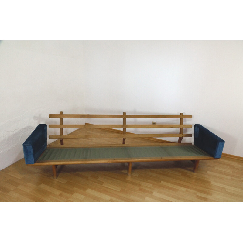 GETAMA 4-seater Blue Sofa, Hans J. Wegner GE 236-4 - 1950s