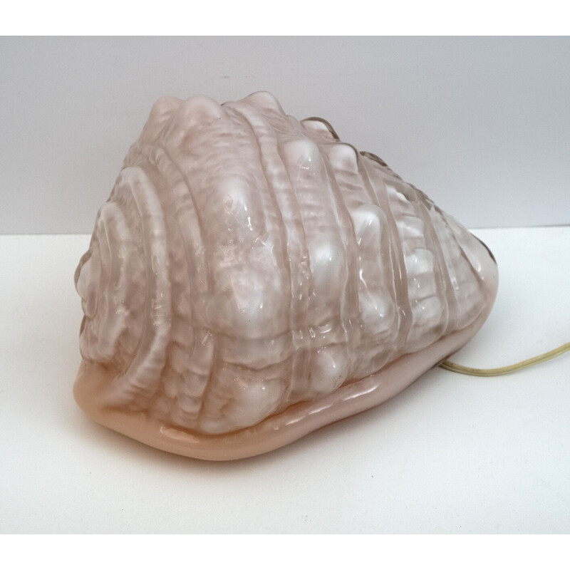 Mid-eeuwse Murano glazen Shell tafellamp van Carlo Nason voor Mazzega, 1960