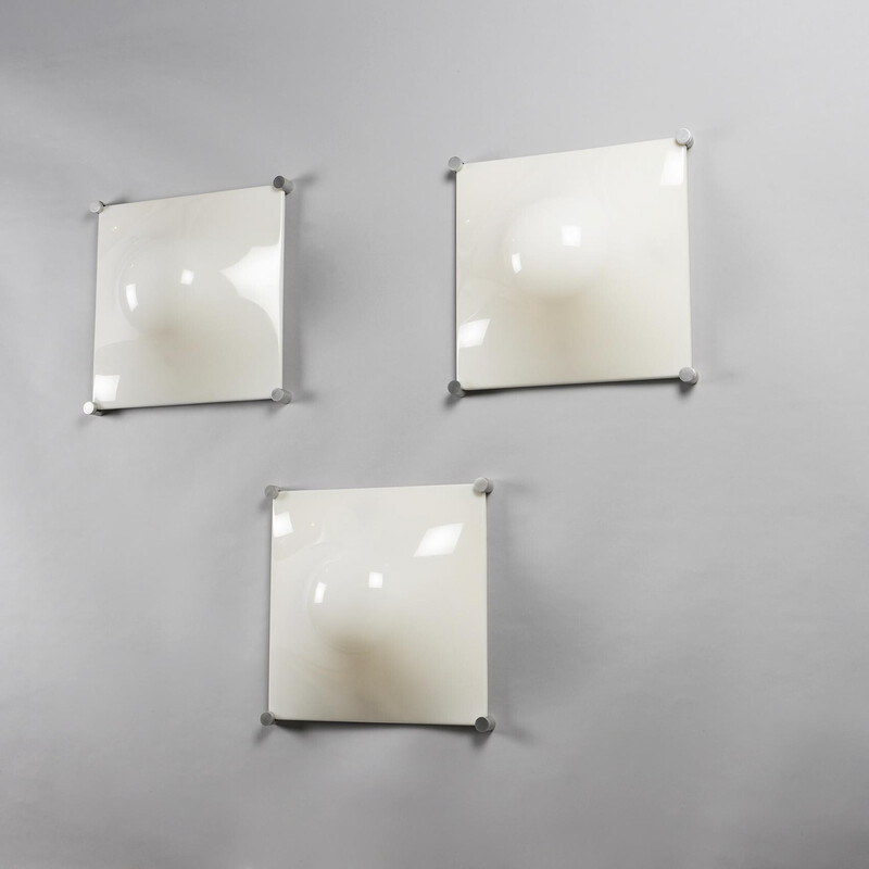 Set of 3 vintage Bolla wall lamps by Elio Martinelli, 1965