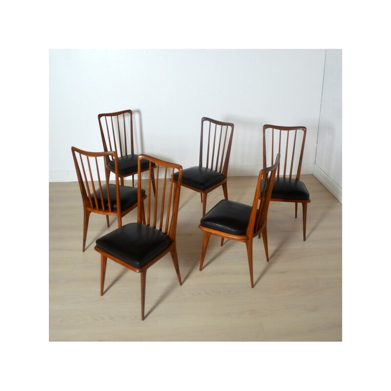 Suite of 6 chairs, Charles RAMOS - 1960s