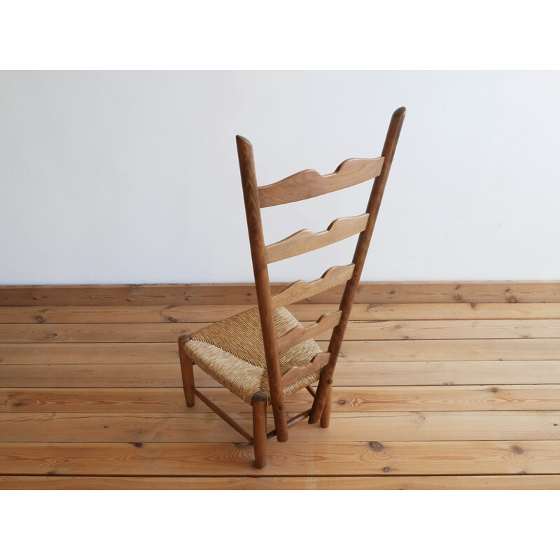 Cadeira de lareira em madeira vintage de Gio Ponti para Casa E Giardino, Itália 1930