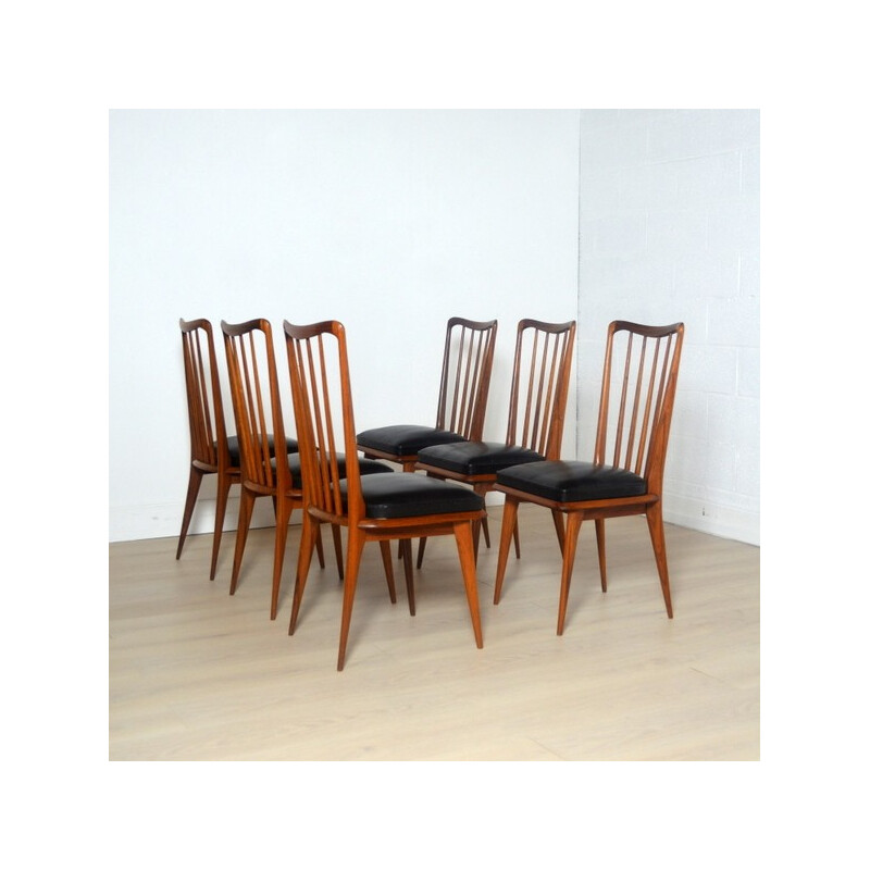 Suite of 6 chairs, Charles RAMOS - 1960s